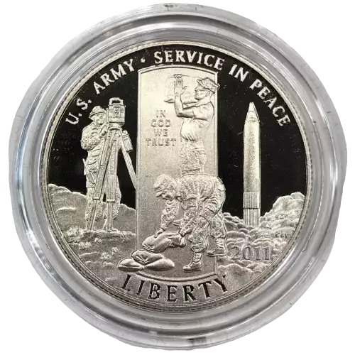2011-S United States Army Proof Clad Half Dollar w US Mint OGP - Box & COA