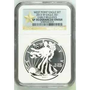 2013 W WEST POINT EAGLE SET EARLY RELEASES OFFICIAL US MINT SET ENHANCED FINISH (2)