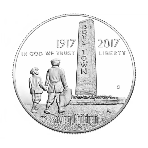 2017-S Boys Town Centennial Proof Clad Half Dollar w US Mint OGP - Box & COA