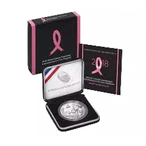 2018-S Breast Cancer Awareness Proof Clad Half Dollar w US Mint OGP - Box & COA