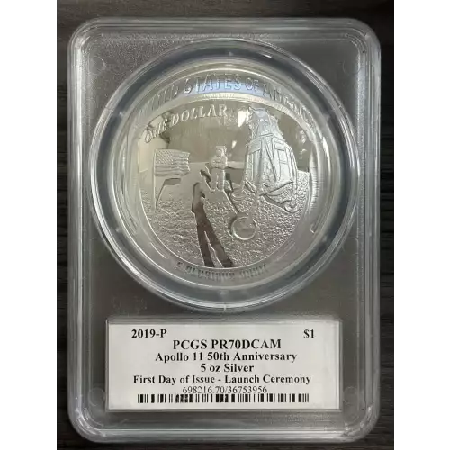 Modern Commemoratives ---Apollo 11 5oz. 2019 -Silver- 1 Dollar 