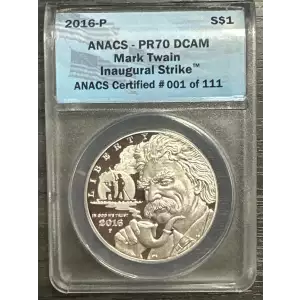 Modern Commemoratives ---Mark Twain 2017 -Silver- 1 Dollar